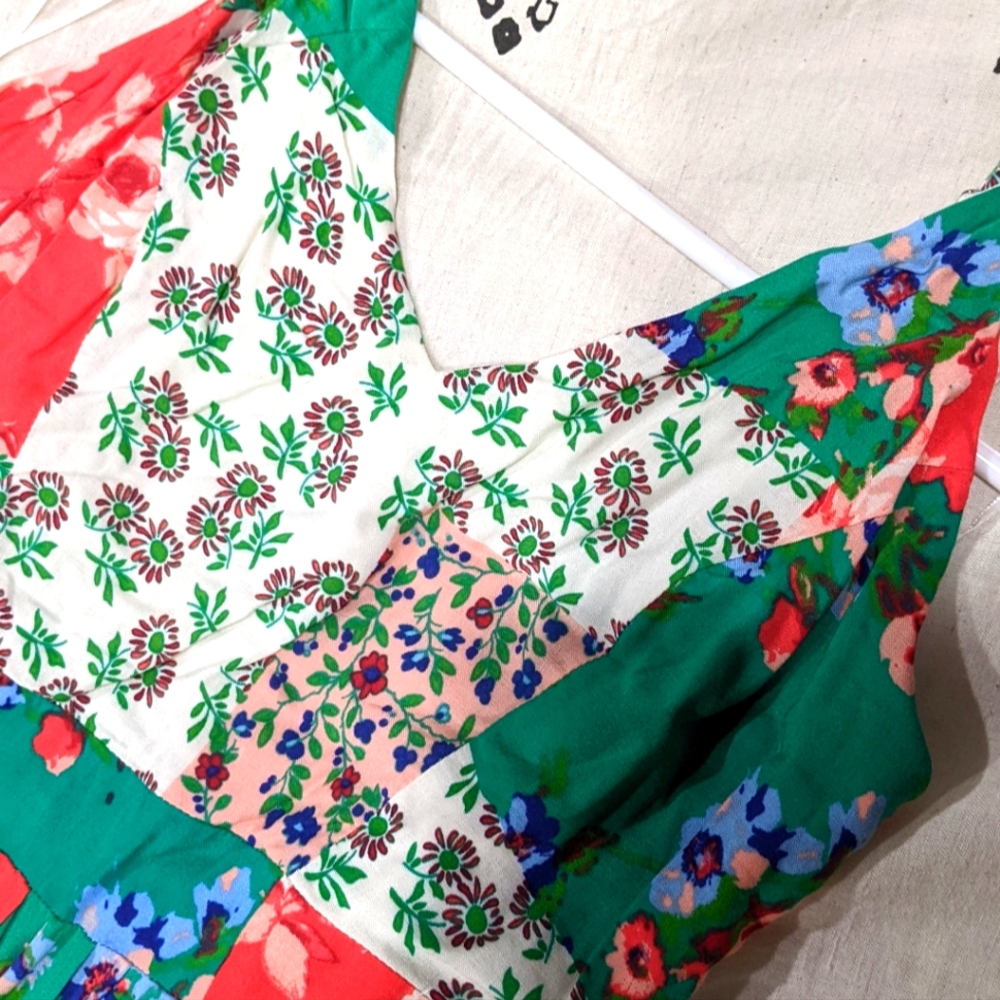 Maxi double slit calico dress